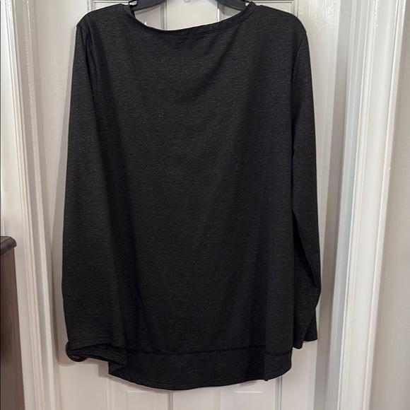 Dark Grey Long Sleeve Relaxed Exercise Shirt - 2XL - Picture 6 of 12